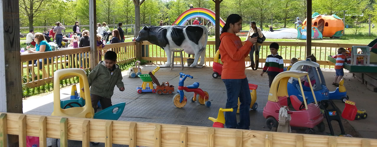 Play area under cover at Clarks Farm, Ellicot City