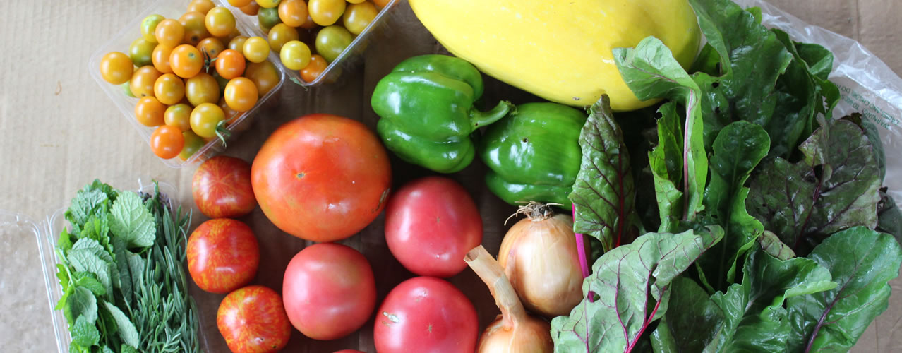 Produce stand laid out